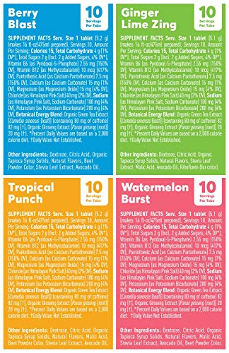 Nuun Energy: Caffeine, B Vitamins, Ginseng, Electrolyte Drink Tablets, Mixed Flavors, 10 Count (Pack of 4)