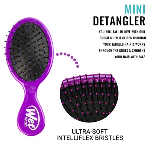 Wet Brush Squirt Detangler Hair Brushes - Purple - Mini Detangling Brush with Ultra-Soft IntelliFlex Bristles Glide Through Tangles with Ease - Pain-Free Comb for All Hair Types