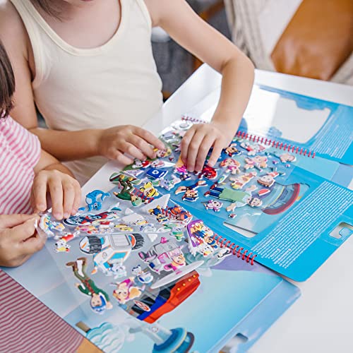 Melissa and Doug PAW Patrol Restickable Puffy Stickers 3-Pack – Adventure Bay, Jake’s Mountain, Jungle - PAW Patrol-Themed Resuable Sticker Activity Sets For Kids