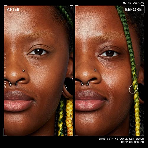 NYX PROFESSIONAL MAKEUP Bare With Me Concealer Serum, Up To 24Hr Hydration - Deep Golden