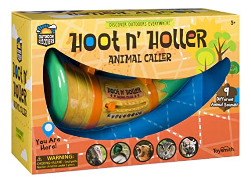 Toysmith Outdoor Discovery, Hoot-N-Hollar Animal Caller, 9' Horn With 9 Animal Sounds, For Boys and Girls Ages 5+