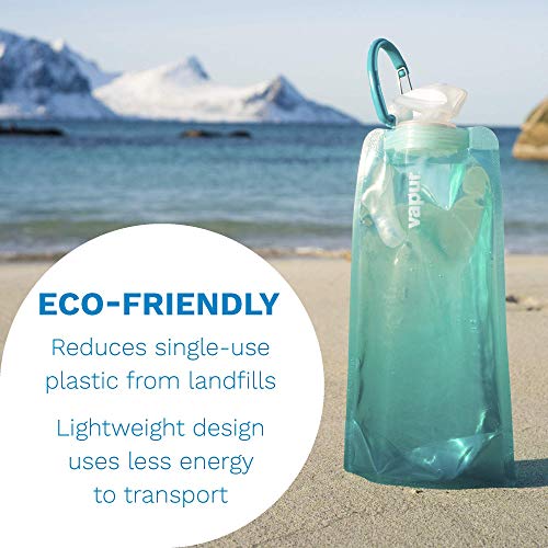 Vapur Eclipse Flexible Water Bottle - with Carabiner, 1 Liter (33 oz) - Night Blue