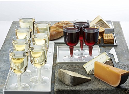 Party Essentials Disposable Hard Plastic Two Pieces Wine Glasses, 40-Count, 5.5-Ounce, Clear
