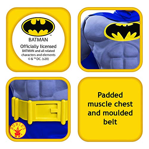 Rubie's Child's DC Comics Batman Deluxe Muscle Chest Costume, Medium, Blue