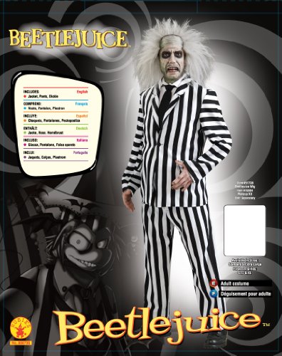 Rubie's mens Beetlejuice Deluxe Adult Sized Costumes, Black/White, Standard US