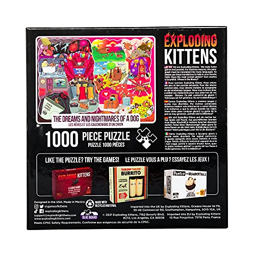 Exploding Kittens 1000 Piece Jigsaw Puzzle - The Dreams and Nightmares of a Dog, Jigsaw Puzzles for Adults, Dog Puzzle, Coffee Table Puzzle, Cute Puzzle