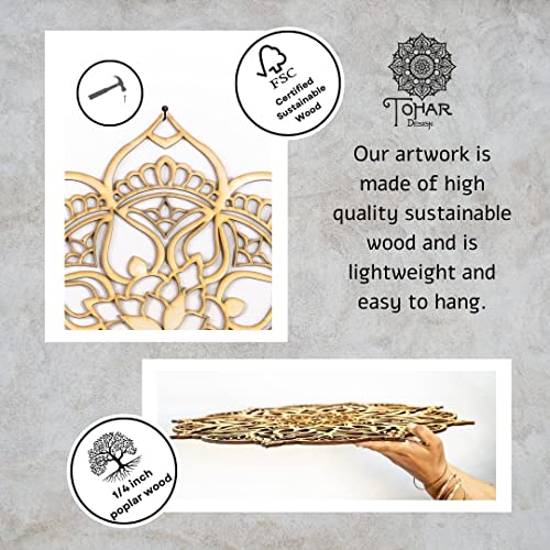 Mandala Wood Decor, Tribal Indian Art, Bohemian Ethnic New Home Office Décor, Living Room Wall Hanging, Modern Morrocan Handmade Unique Geometric Housewarming Gift