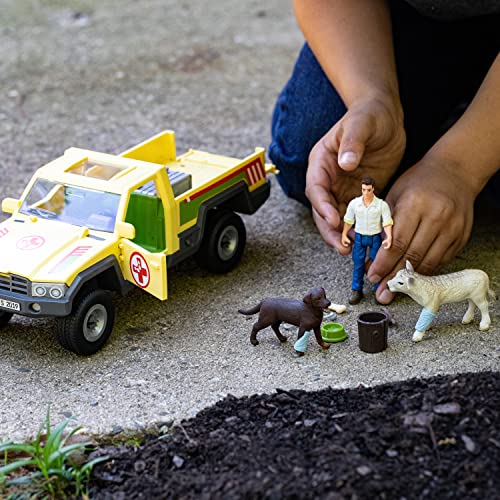 Schleich Vet Visit to the Farm Farm World 12-Piece Veterinarian and Truck Toy Set with Animal Toys for Kids Ages 3-8