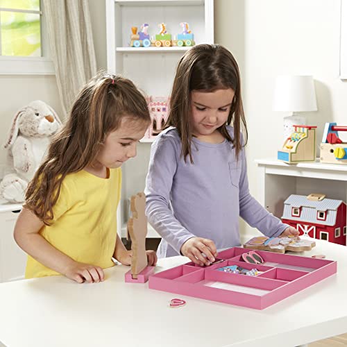 Melissa and Doug Disney Minnie Mouse and Daisy Duck Magnetic Dress-Up Wooden Doll Pretend Play Set (40+ pcs) - Toys, Dress Up Dolls For Preschoolers And Kids Ages 3+