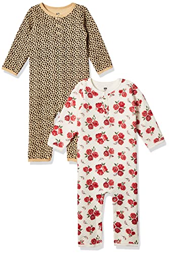 Hudson Baby Unisex Baby Premium Quilted Coveralls, Rose Leopard, 0-3 Months