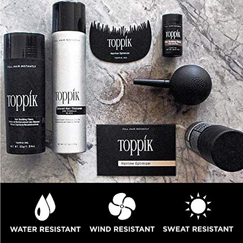 Toppik Hair Building Fibers, Dark Brown, 55g Fill In Fine or Thinning Hair Instantly Thicker, Fuller Looking Hair 9 Shades for Men and Women