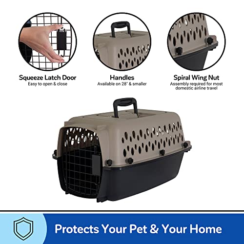 Petmate Vari Dog Kennel 19', Taupe and Black, Portable Dog Crate for Pets up to 10lbs