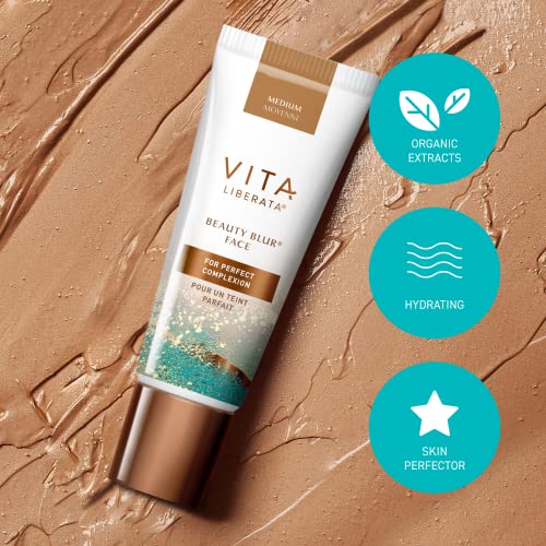 Vita Liberata Beauty Blur Face, CC Cream, Flawless Complexion, Radiant Glow, Evens Skin Tone, Full Coverage Foundation, Hydrating and Customizable, New Packaging