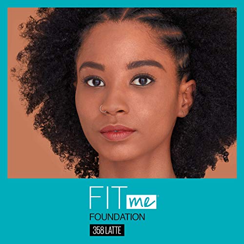 Maybelline Fit Me Matte + Poreless Liquid Oil-Free Foundation Makeup, Latte, 1 fl; oz