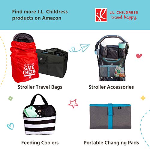 J.L. Childress Gate Check Bag for Car Seats - Car Seat Travel Bag - Fits All Car Seats, Infant carriers and Booster Seats - Car Seat Bag for Air Travel - Red