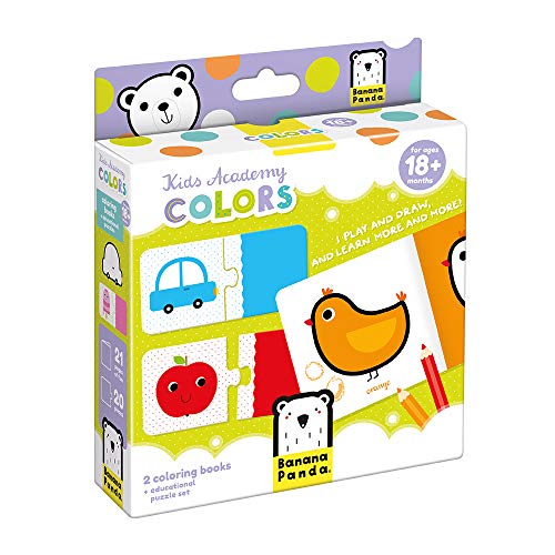 Banana Panda - Kids Academy Colors - Includes 2 Coloring Books and 10 Educational Puzzles for Kids Ages 18 Months +
