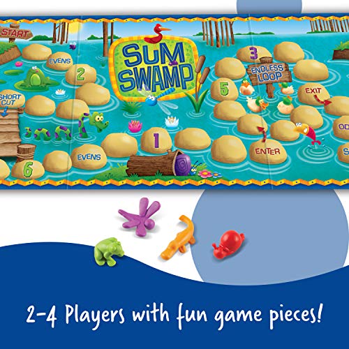 Learning Resources Sum Swamp Game Addition and Subtraction Game - 8 Pieces, Ages 5+, Math Games for Kids, Educational Kids Games, Kindergarten Math Board Games