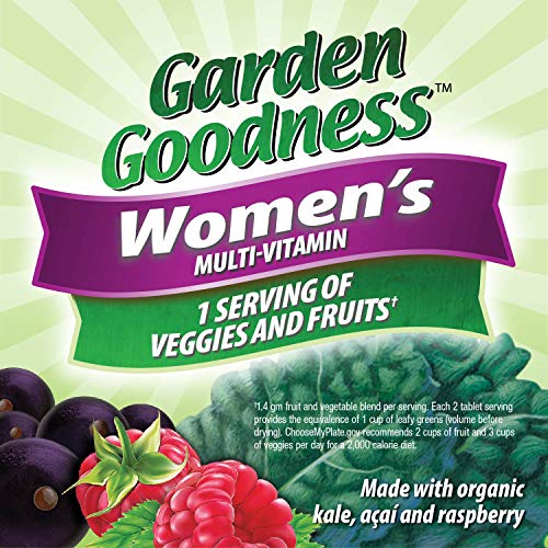 Nature's Way Alive! Garden Goodness Multivitamin for Women, 1 Serving Veggies and Fruits**, with Organic Kale, High Potency B-Vitamins, 60 Tablets