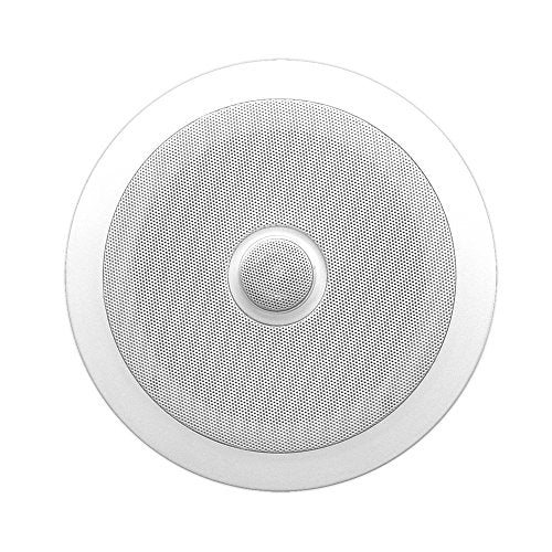 Pyle 8” Ceiling Wall Mount - Pair Of 2-Way Midbass Woofer Speaker Directable 1” Titanium Dome Tweeter Flush Design W/ 55Hz-22kHz Frequency Response and 300 Watts Peak Easy Installation - Pyle PDIC80
