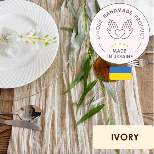 Gauze table runner bulk ivory nude cheesecloth table cloth - Holiday table runner for wedding - Rustic table runner 142 in - Boho chick rustic wedding table cloth decor - Long table runner for wedding