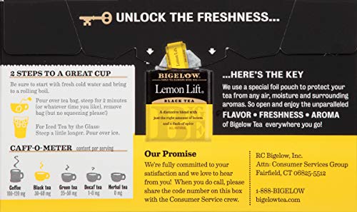 Bigelow Lemon Lift Black Tea, Caffeinated, 20 Count (Pack of 6), 120 Total Tea Bags