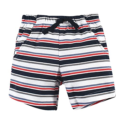 Hudson Baby Unisex Baby Cotton Bodysuit, Shorts and Shoe Set, Jawsome, 6-9 Months