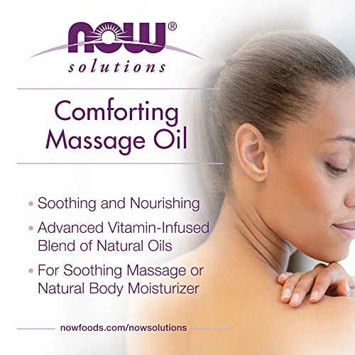 NOW Solutions, Comforting Massage Oil, Vitamin Infused Blend, Soothing and Nourishing, 16-Ounce