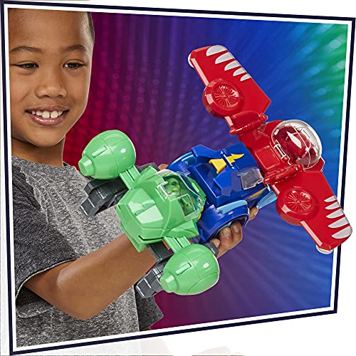 PJ Masks 3-in-1 Combiner Jet Preschool Toy, PJ Masks Toy Set with 3 Connecting PJ Masks Cars and 3 Action Figures for Kids Ages 3 and Up