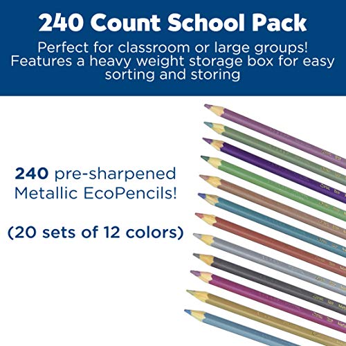 Faber-Castell - Metallic Colored EcoPencils School Pack - Premium Art Supplies For Kids (20 Sets of 12 Colors)