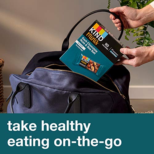 KIND Bar Minis, Dark Chocolate Nuts and Sea Salt, Gluten Free, 100 Calories, Low Sugar, 80 Count