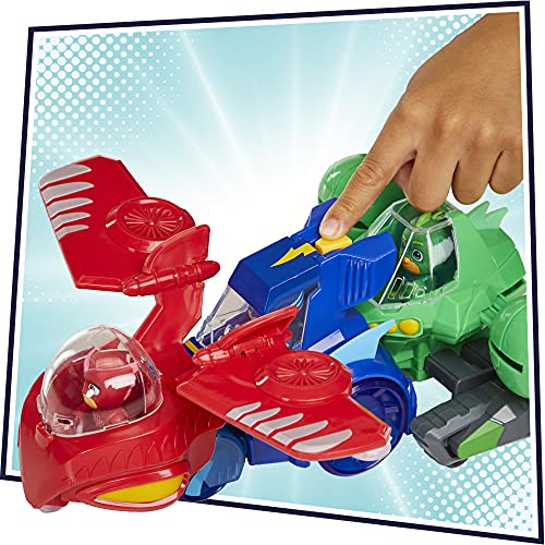 PJ Masks 3-in-1 Combiner Jet Preschool Toy, PJ Masks Toy Set with 3 Connecting PJ Masks Cars and 3 Action Figures for Kids Ages 3 and Up