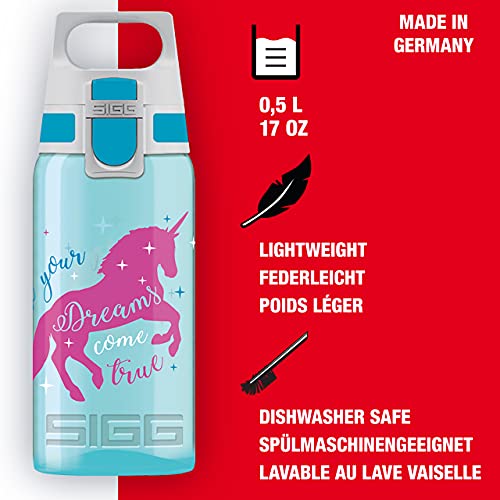SIGG - Kids Water Bottle - Viva One Unicorn - Leak-Proof Lid - Dishwasher - Bpa Free - Sport and Bike - One Hand Children's Drink Bottle - 17 Oz