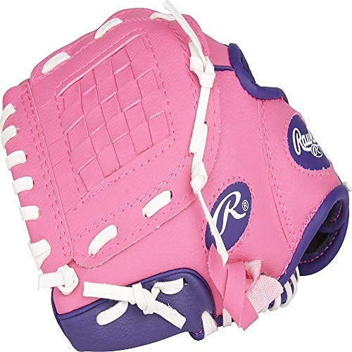 Rawlings Players Series 9' Youth Baseball Glove Left Hand Throw, Pink/Purple
