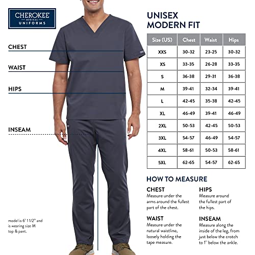 Cherokee Men and Women S Scrubs Set Workwear Originals Top and Pant WW530C, Hunter