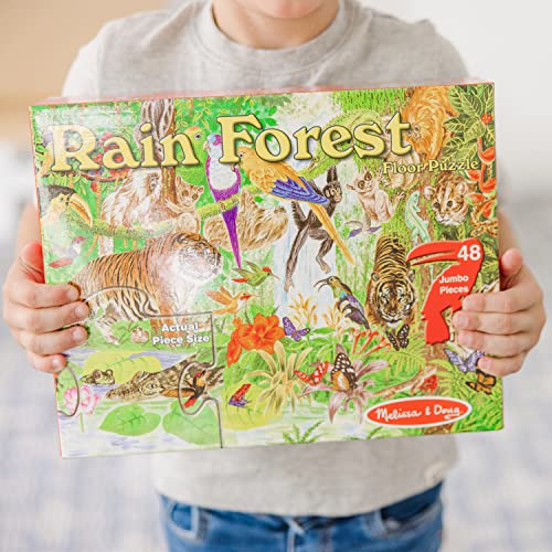 Melissa and Doug Rainforest Floor Puzzle (48 pcs, 2 x 3 feet) - Kids Animal Puzzles, Rainforest Animals, Large Floor Puzzles For Preschoolers And Kids Ages 3+