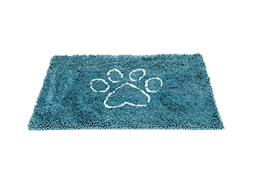 Dog Gone Smart Dirty Dog Microfiber Paw Doormat - Muddy Mats For Dogs - Super Absorbent Dog Mat Keeps Paws and Floors Clean - Machine Washable Pet Door Rugs with Non-Slip Backing | Medium Pacific Blue