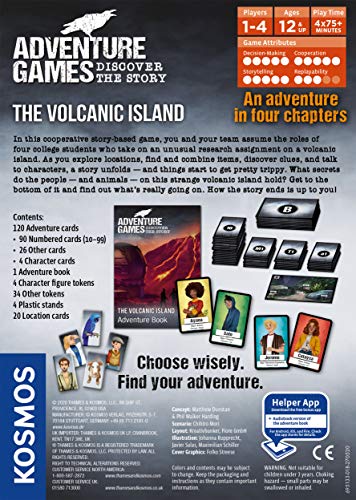 Adventure Games: The Volcanic Island | A Kosmos Game from Thames and Kosmos | Collaborative, Replayable Storytelling Game Experience for 1 to 4 Players | Ages 12+