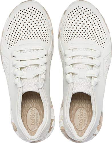 Crocs Women's Literide Pacer Lace-Up Sneakers, Camo/Almost Whi, 6 Women