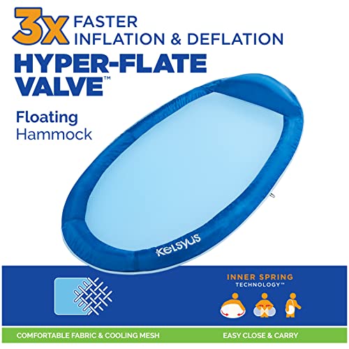 Kelsyus Premium Floating Hammock Portable Recliner Chair with Fast Inflation, Inflatable Lake and Pool Float for Adults with Headrest, Amazon Exclusive