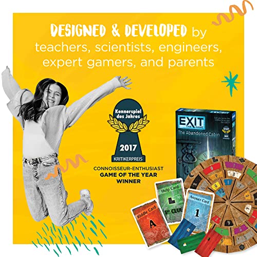 Exit: The Abandoned Cabin | Exit: The Game - A Kosmos Game | Kennerspiel Des Jahres Winner | Family-Friendly, Card-Based at-Home Escape Room Experience for 1 to 4 Players, Ages 12+
