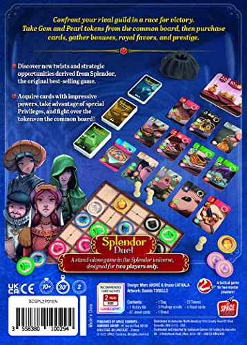 Splendor Duel Board Game - Strategy Game for Kids and Adults, Fun Family Game Night Entertainment, Ages 10+, 2 Players, 30-Minute Playtime, Made by Space Cowboys