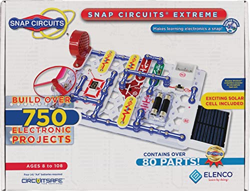 Snap Circuits Extreme SC-750 Electronics Exploration Kit Over 750 Projects Full Color Project Manual 80+ Snap Circuits Parts STEM Educational Toy For Kids 8+