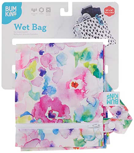 Bumkins Waterproof Wet Bags for Baby, Travel, Swimsuit, Cloth Diapers, Pump Parts, Gym Clothes, Toiletries, Strap to Stroller, Zipper Reusable Bag, Packing Pouch