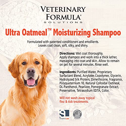 Veterinary Formula Solutions Ultra Oatmeal Moisturizing Shampoo for Dogs, 17 oz. – Moisture-Rich Nourishing Shampoo – Leaves Coat Clean, Soft, Silky, Shiny – Long-Lasting Fragrance (FG01210)