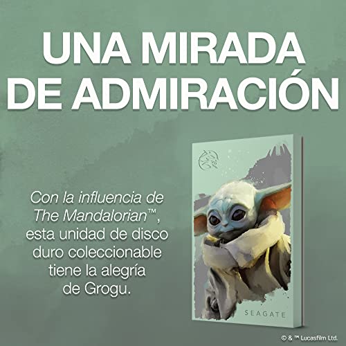 Seagate Grogu Drive Special Edition FireCuda External Hard Drive 2TB Officially-Licensed - 2.5 Inch USB 3.2 Gen 1 forced inspired Blue LED lighting with Rescue Services (STKL2000404)