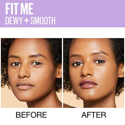 Maybelline Fit Me Dewy + Smooth SPF 18 Liquid Foundation Makeup, Mocha, 1 Count