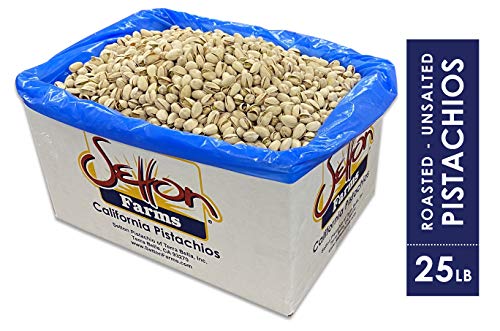 Setton Farms Pistachios, Bulk Box of Roasted Unsalted Pistachios, Premium California In Shell Pistachio Nuts, 25 pound case, Large Pistachios, Certified Non GMO, Gluten Free, Vegan and Kosher