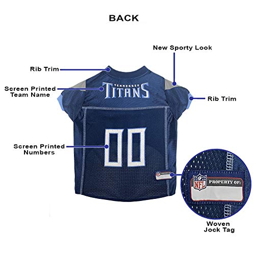 NFL Tennessee Titans Dog Jersey, Size: Medium. Best Football Jersey Costume for Dogs and Cats. Licensed Jersey Shirt.