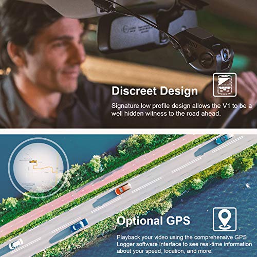 REXING V1 - 4K Ultra HD Car Dash Cam 2.4' LCD Screen, Wi-Fi, 170° Wide Angle Dashboard Camera Recorder with G-Sensor, WDR, Loop Recording, Supercapacitor, Mobile App, 256GB Supported