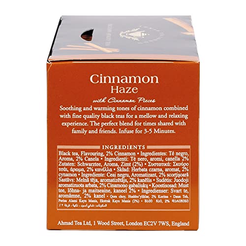 Ahmad Tea Black Tea, Cinnamon Haze Teabags, 20 ct (Pack of 6) - Caffeinated and Sugar-Free